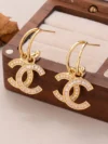 Dangle 14K Gold Plated Earrings with Freshwater Pearl Accents & Silvery Post